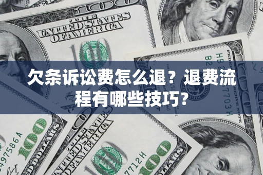 北京欠条诉讼费怎么退？退费流程有哪些技巧？